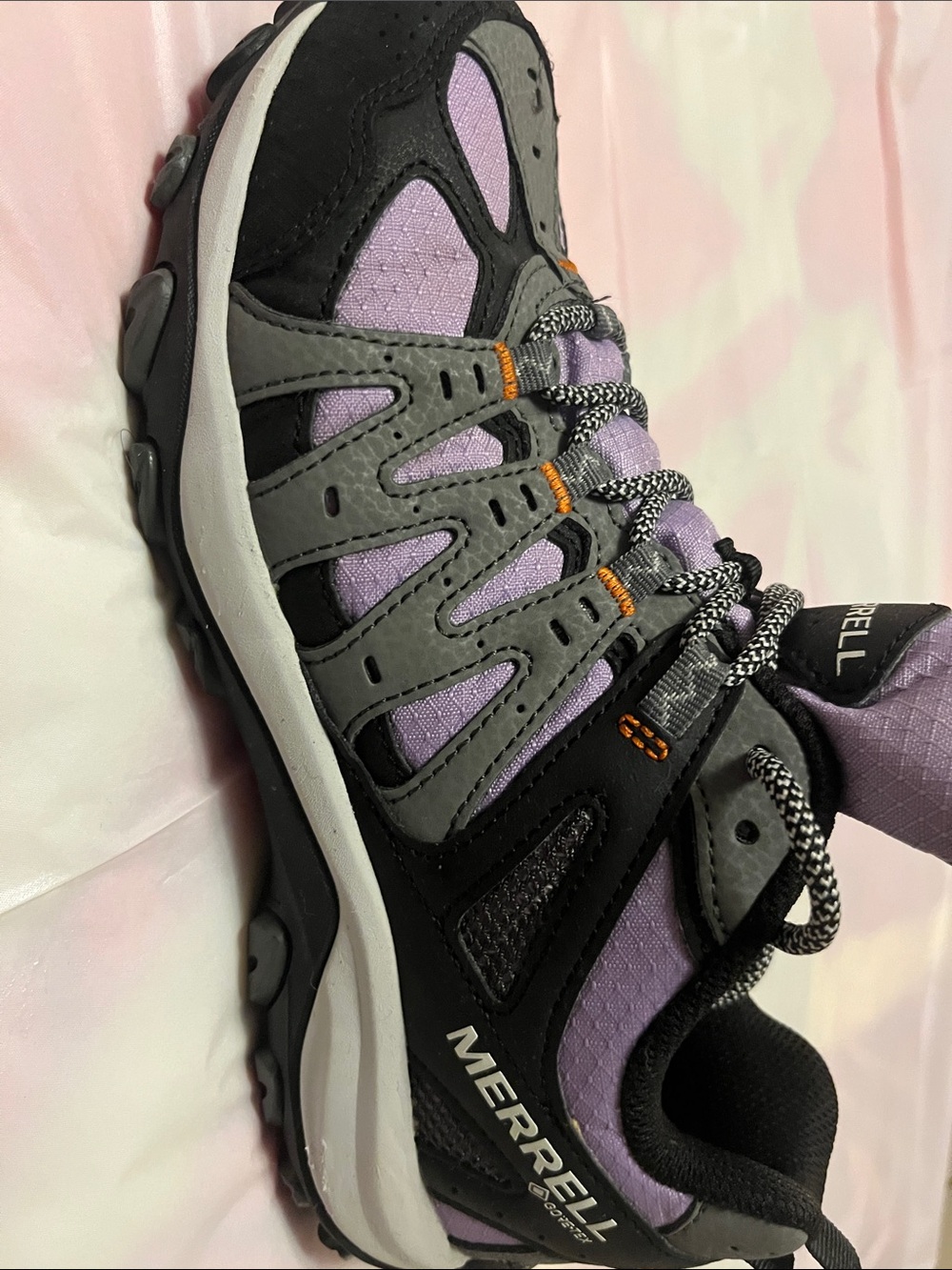 Merrell Women's Lavender Gray Athletic Trail Shoe with Black Accents